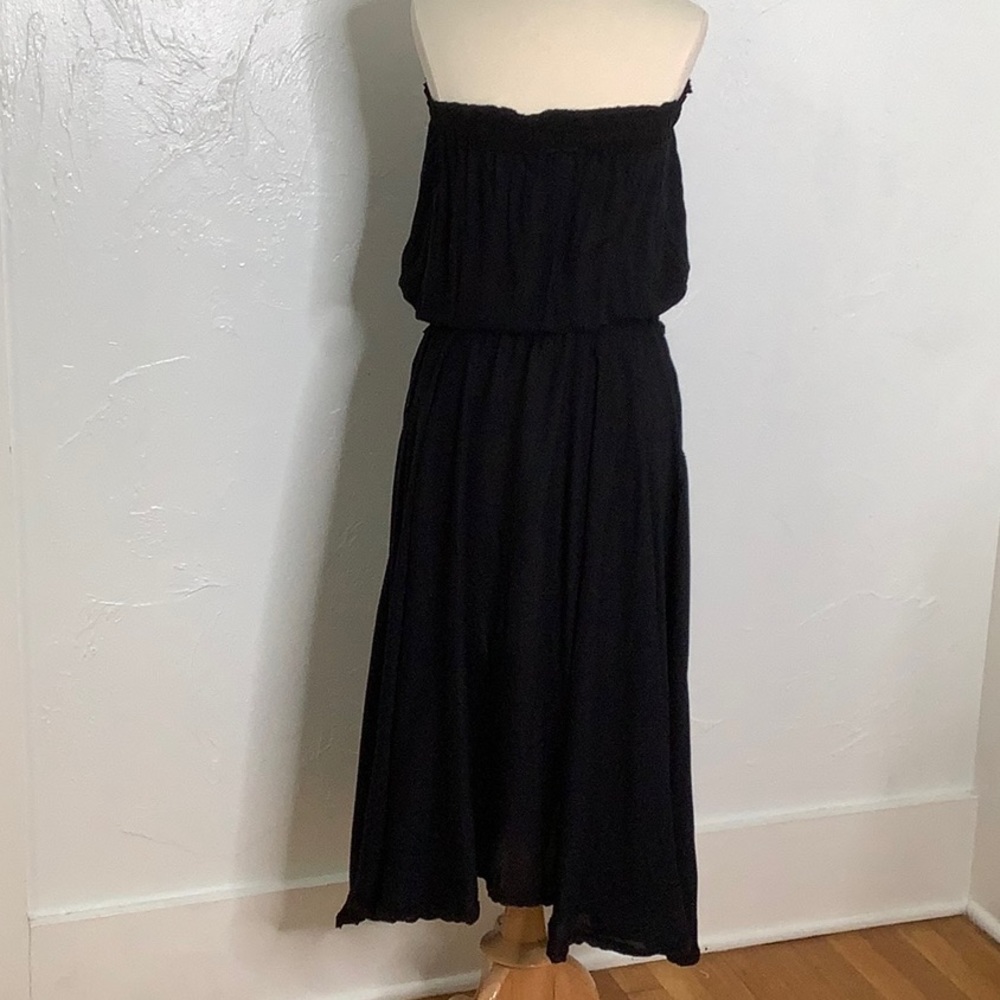 Anthropologie lace front strapless midi dress cotton like size Small EUC - Picture 4 of 14